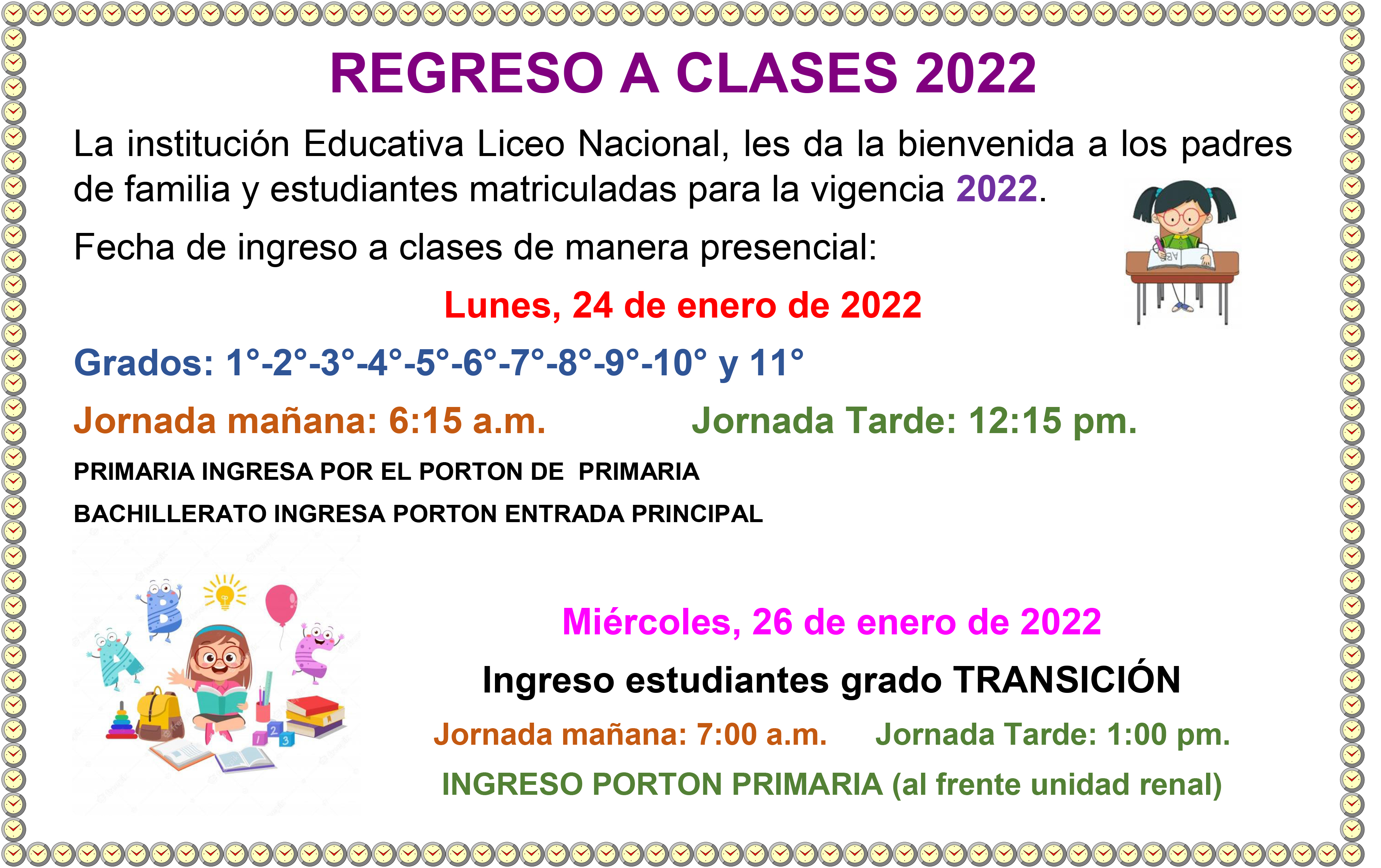 REGRESO A CLASES 2022